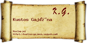 Kustos Gajána névjegykártya